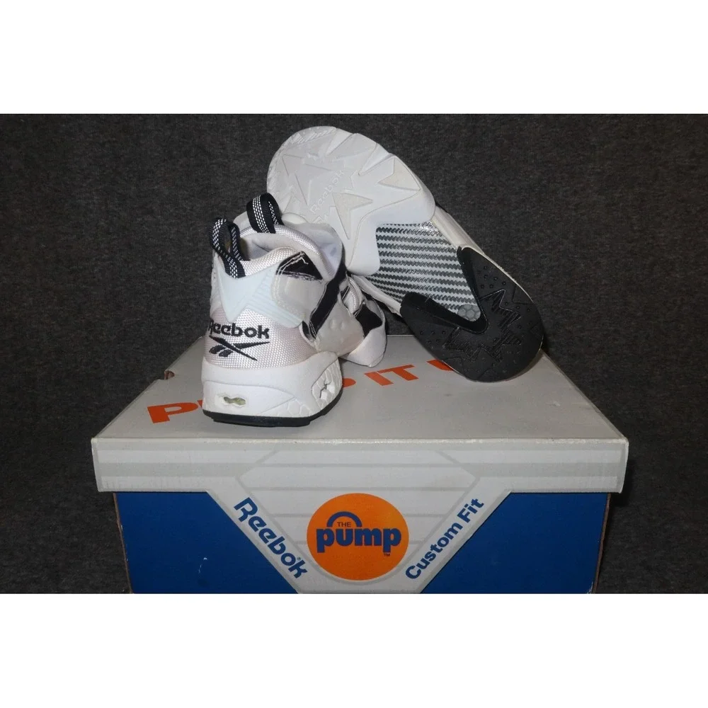 Reebok InstaPump Fury OB Mens Custom Fit Classic Shoes - Black & White 7.5